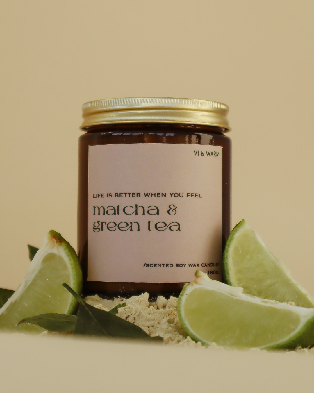 Соєва свічка «Matcha & Green tea» з матча, зеленим чаєм та цитрусами