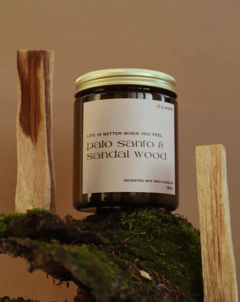 Соєва свічка «Palo santo & Sandal wood» з пало санто та сандалом