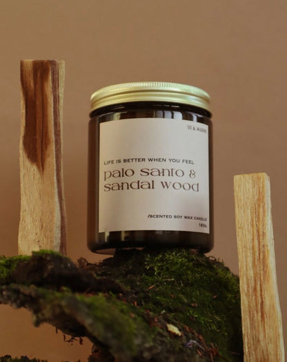 Соєва свічка «Palo santo & Sandal wood» з пало санто та сандалом